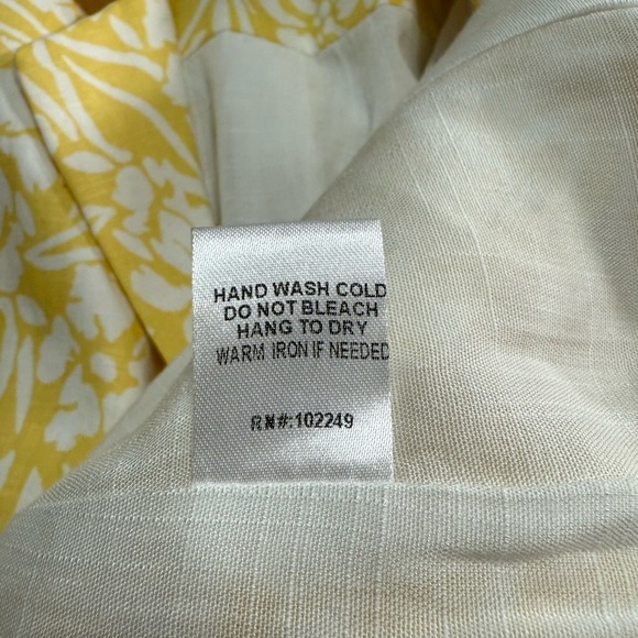 Skies Are Blue Blazer Women XS Yellow White Floral Lightweight Summer Jacket - Picture 4 of 7